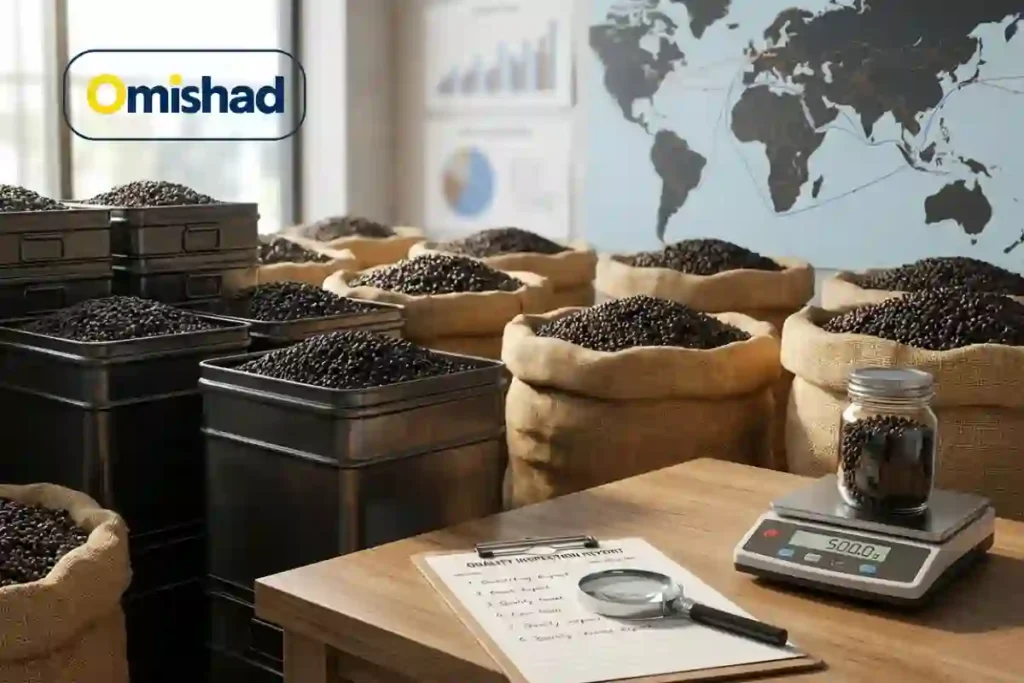 خرید عمده فلفل سیاه + 3 راهنمایی مهم 1 کیسهها و مخازن فلفل سیاه دانهای در فضای بررسی و خرید عمده فلفل سیاه.