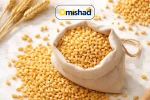 گندم پوست کنده حلیمی اطلس اصفهان عمده 2 کیسه پارچهای حاوی گندم پوست کنده حلیمی اطلس اصفهان عمده با دانههای طلایی و تمیز.